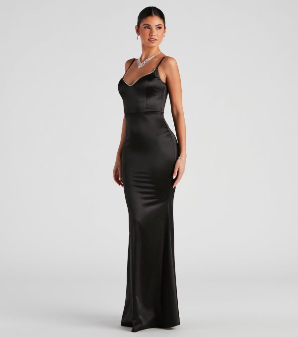 Elizabeth Formal Satin Mermaid Dress - Image 3