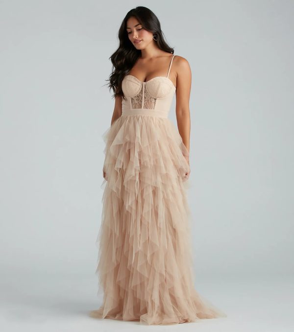 Ruth Formal Lace Tulle Ruffled Dress - Image 11