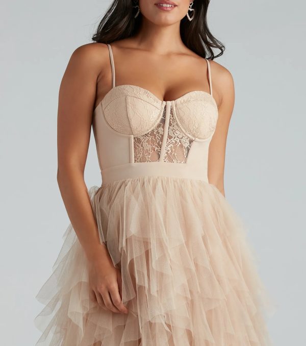 Ruth Formal Lace Tulle Ruffled Dress - Image 12
