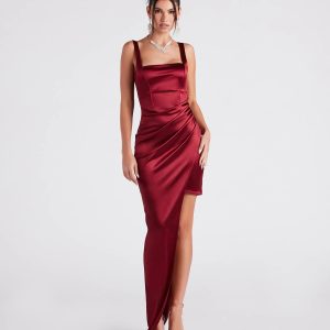 Callie High Slit Satin Formal Dress