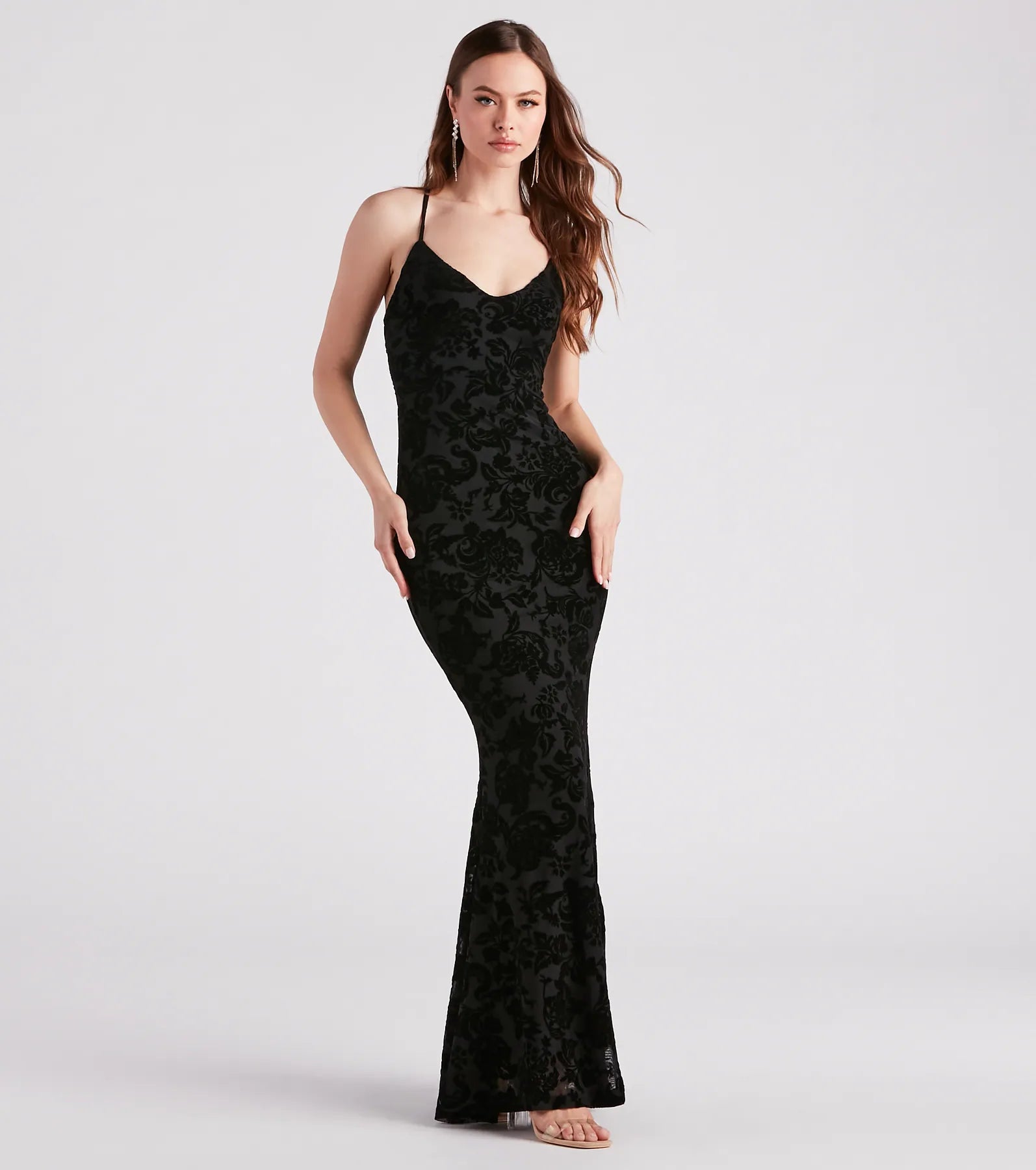 Eloise Formal Velvet Lace-Up Mermaid Dress - Image 3