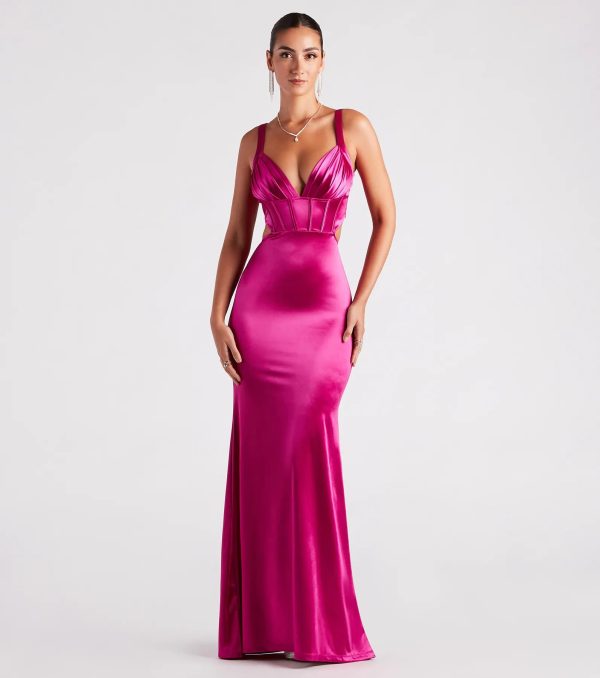 Sloane Satin Corset Formal Dress - Image 9