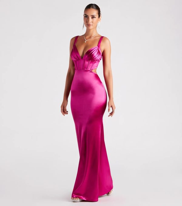Sloane Satin Corset Formal Dress - Image 11