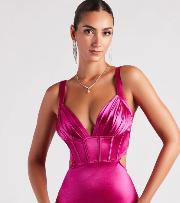 Sloane Satin Corset Formal Dress - Image 12