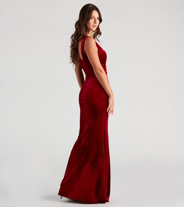 Tori Formal Sleeveless Velvet Mermaid Dress - Image 2