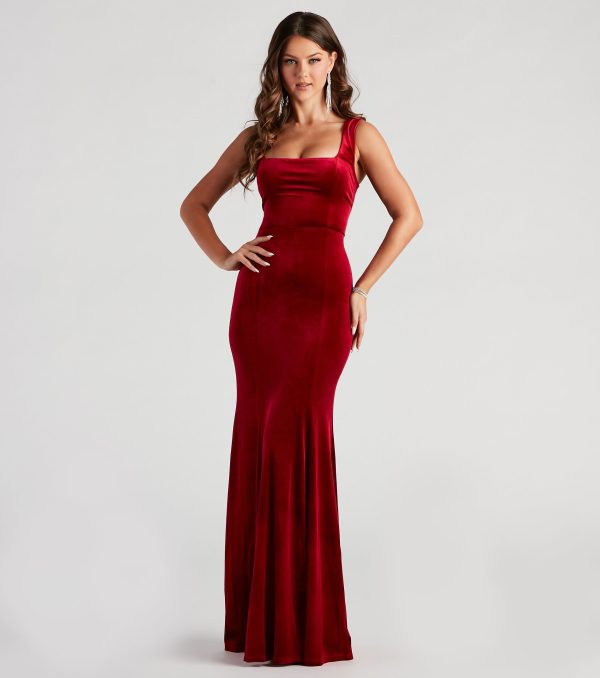 Tori Formal Sleeveless Velvet Mermaid Dress - Image 3