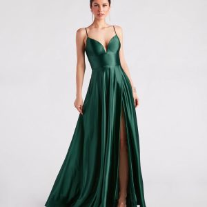 Anya Satin Sleeveless A-line Formal Dress