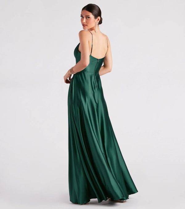 Anya Satin Sleeveless A-line Formal Dress - Image 2