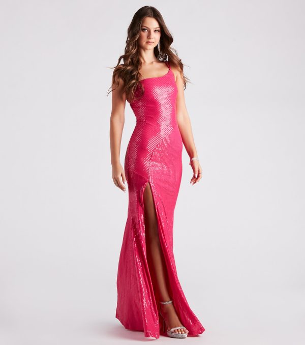 Renee Formal Sequin Long Slit Dress - Image 3