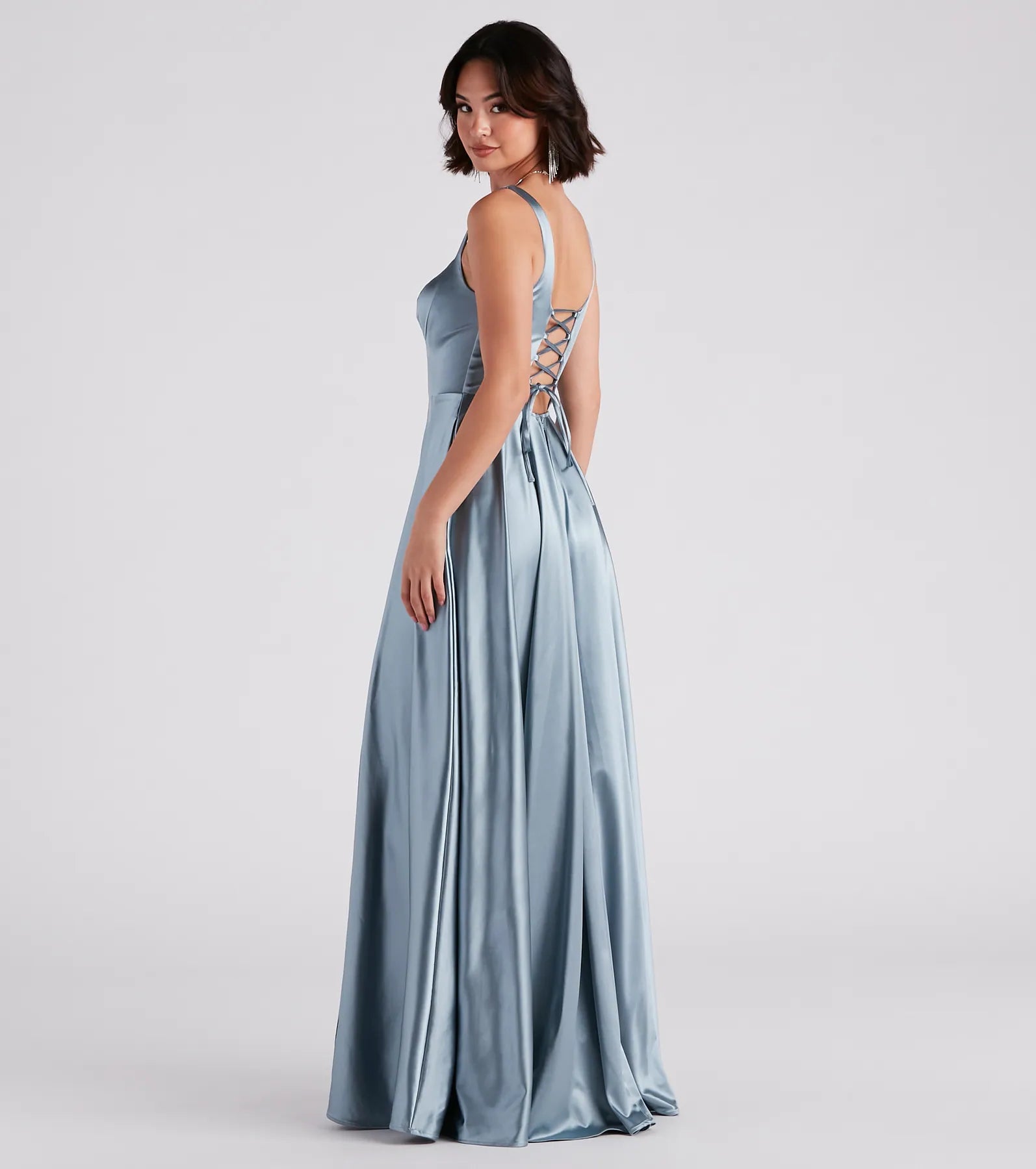 Angelica Formal Satin A-Line Gown - Image 2