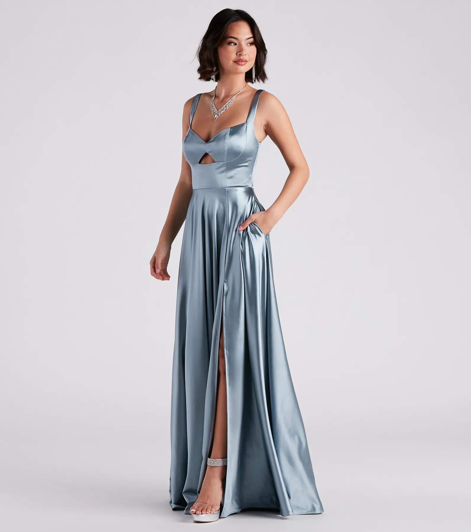 Angelica Formal Satin A-Line Gown - Image 3