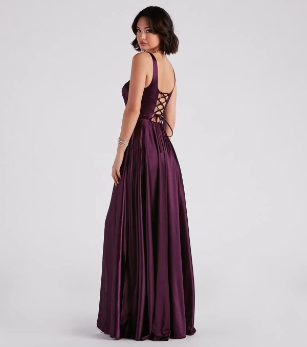 Angelica Formal Satin A-Line Gown - Image 6