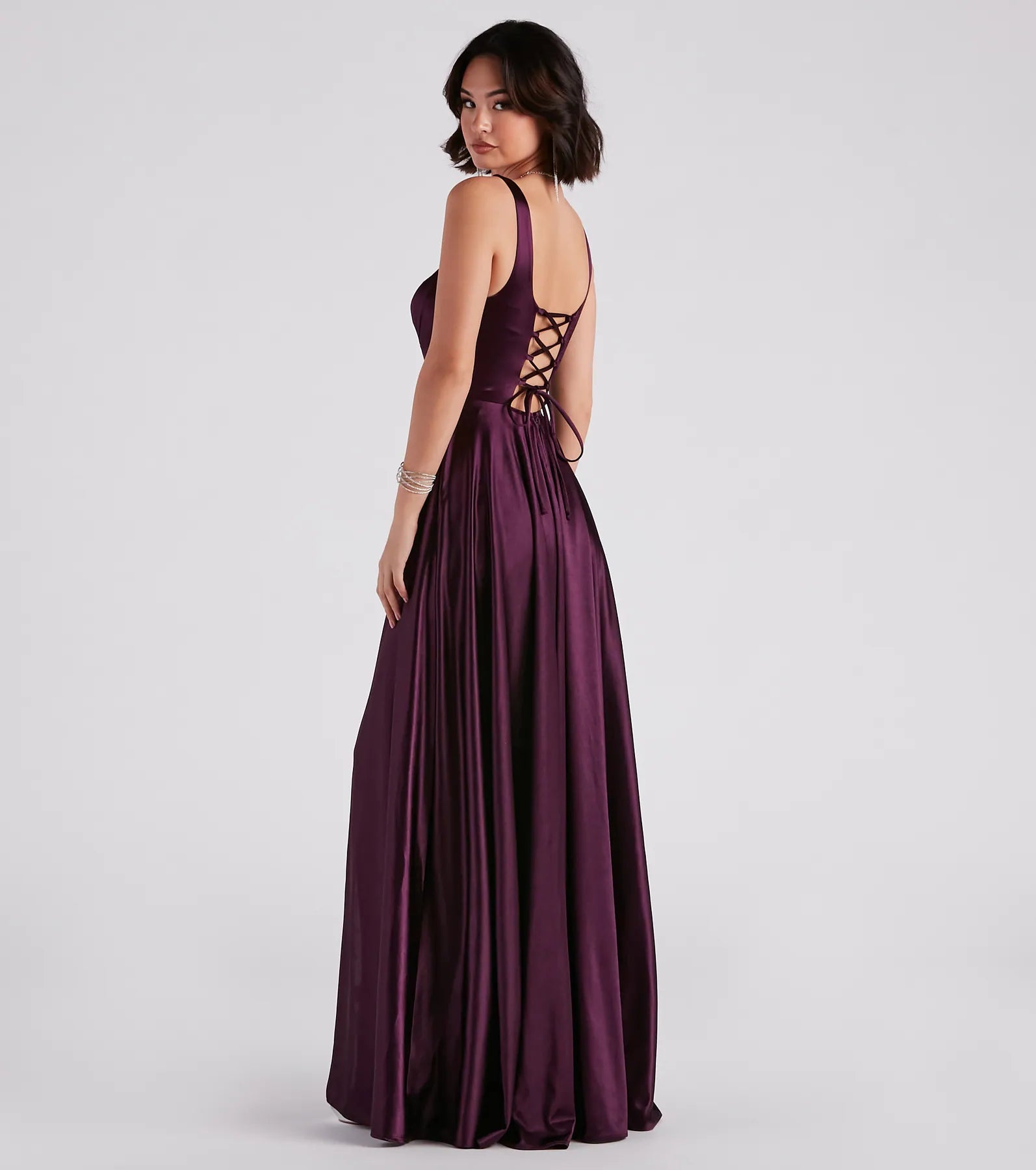 Angelica Formal Satin A-Line Gown - Image 6