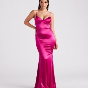 Penny Satin A-Line Formal Dress