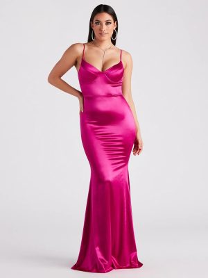 Penny Satin A-Line Formal Dress