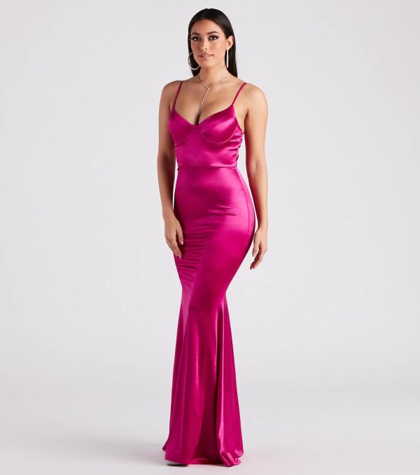 Penny Satin A-Line Formal Dress - Image 3