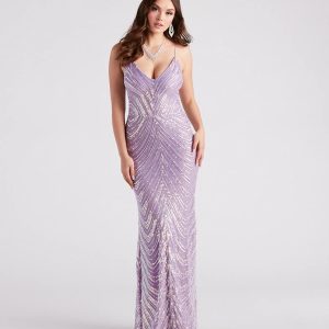 Mazie Formal Sequin V-Neck Mermaid Dress