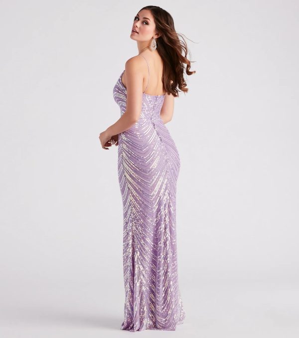 Mazie Formal Sequin V-Neck Mermaid Dress - Image 2