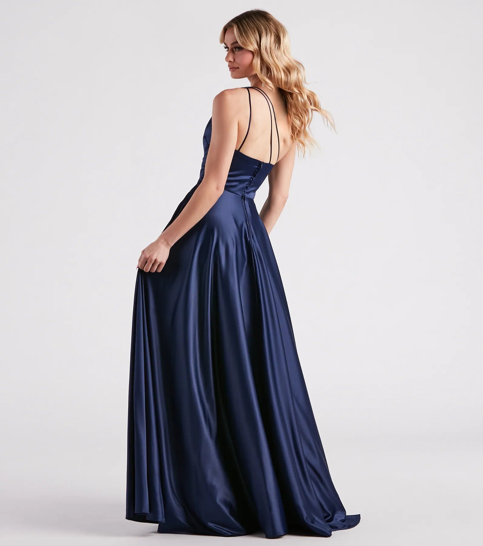Katherine One-Shoulder Satin Formal Dress - Image 6