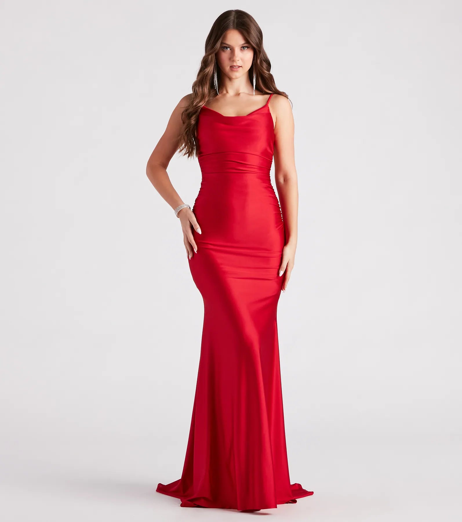 Reagan Formal Satin Low Back Mermaid Dress - Image 11
