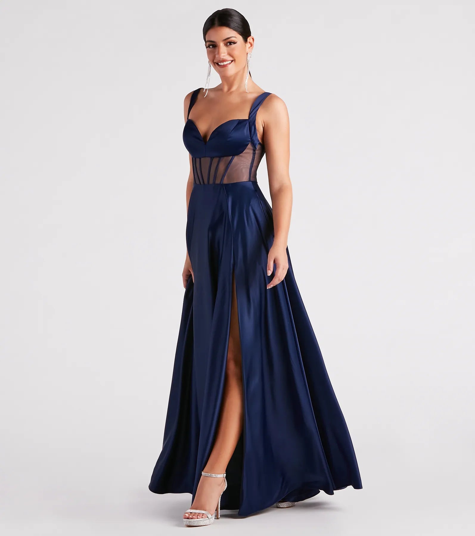 Katheryn Formal Satin Corset A-Line Dress - Image 3