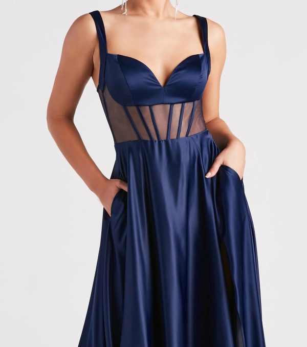 Katheryn Formal Satin Corset A-Line Dress - Image 4