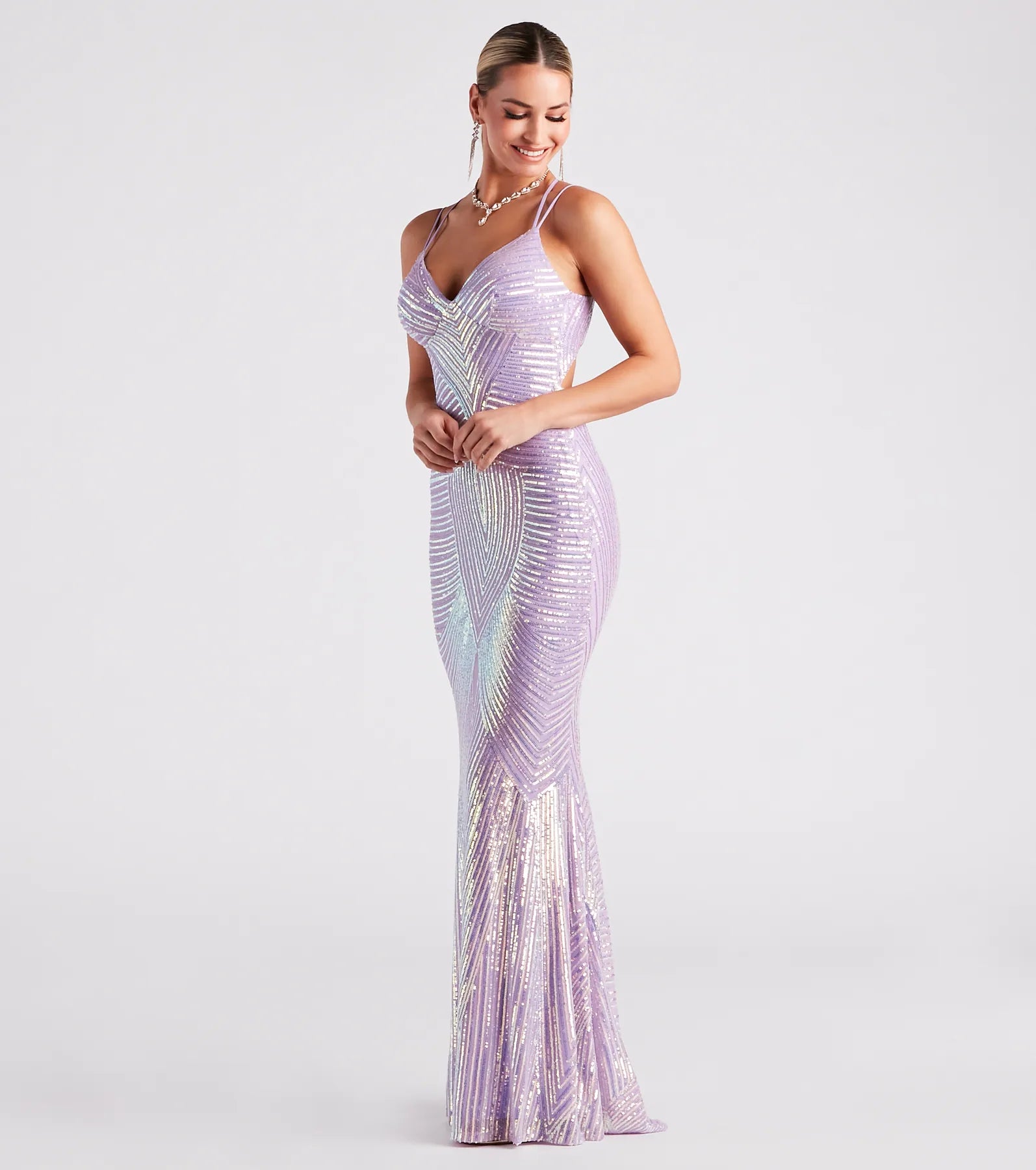 Lyanna Formal Iridescent Sequin Mermaid Dress - Image 16