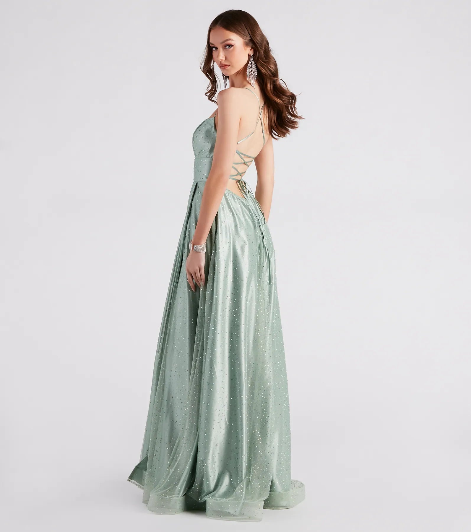 Alexis Formal Rhinestone A-Line Dress - Image 2