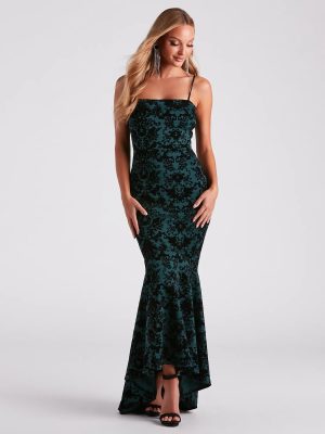 Liyah Formal Velvet Ruffle Dress