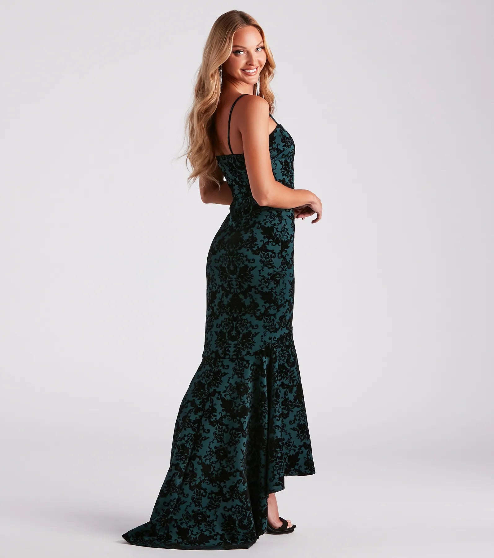 Liyah Formal Velvet Ruffle Dress - Image 2