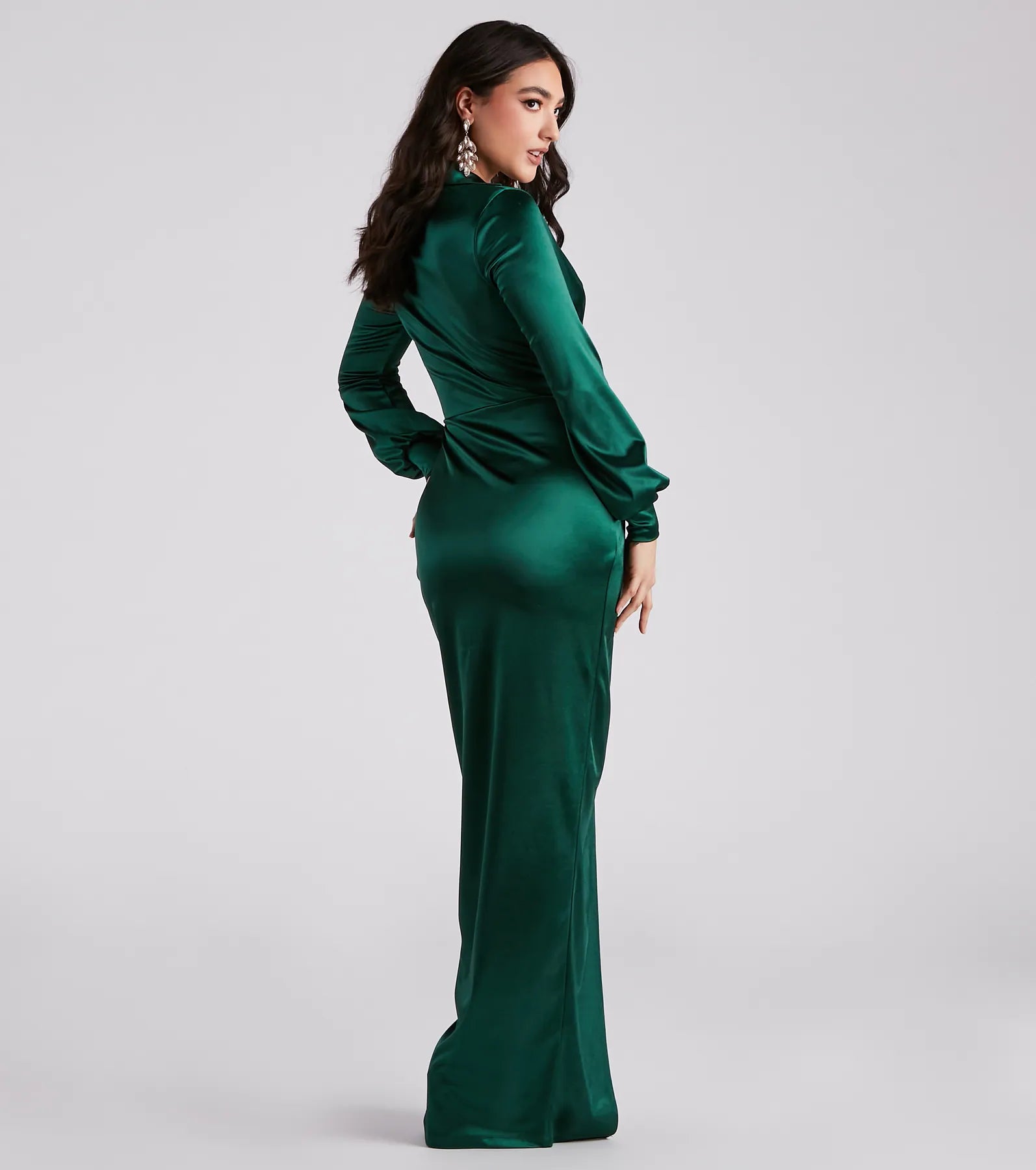 Jenesis Formal Satin Long Dress - Image 2
