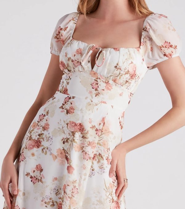 Sharon Formal Floral Chiffon A-Line Dress - Image 4