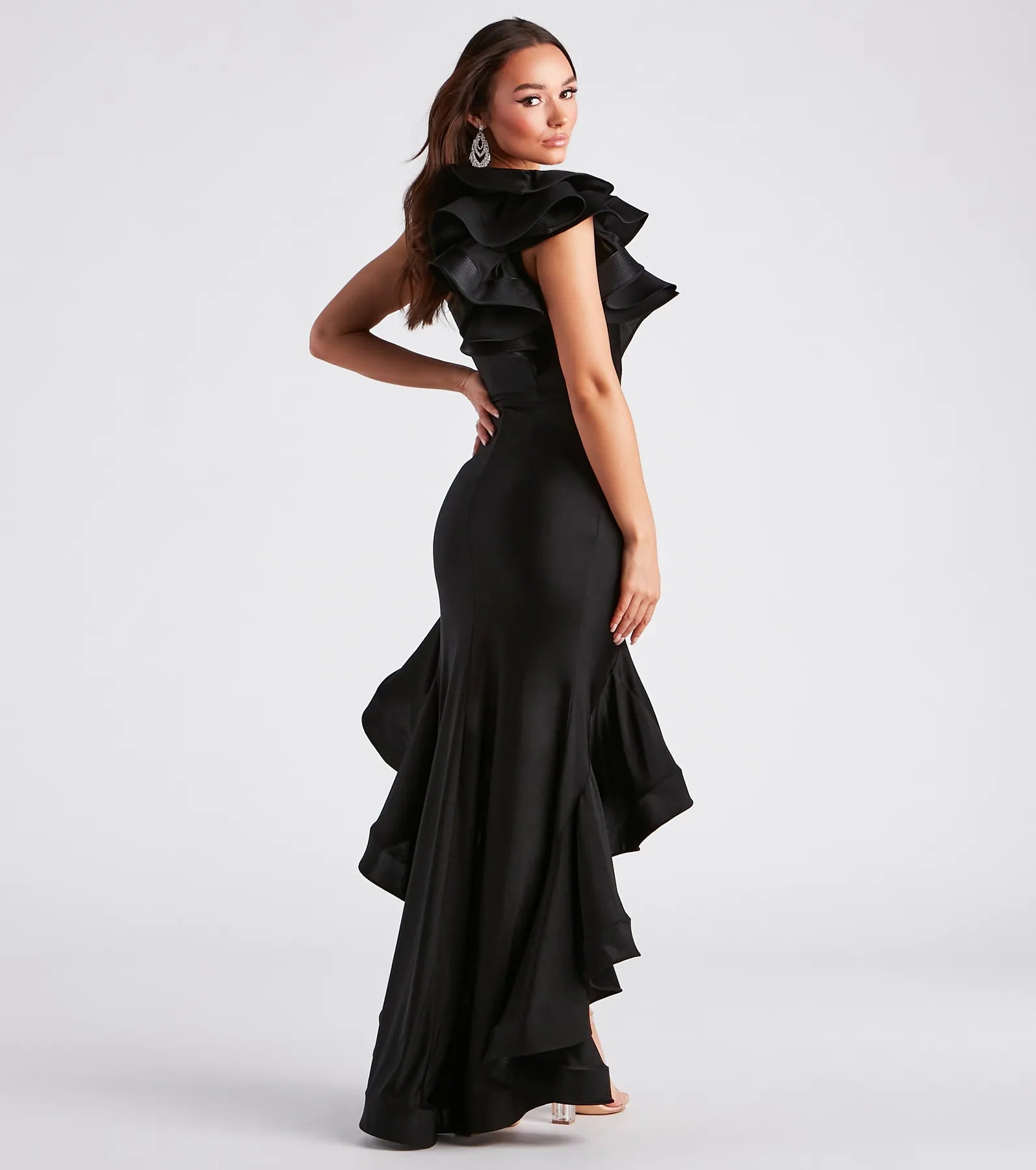 Audrey Formal Ruffled One Shoulder Dress - Image 2