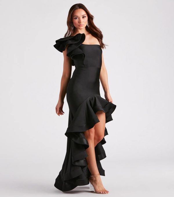 Audrey Formal Ruffled One Shoulder Dress - Image 3
