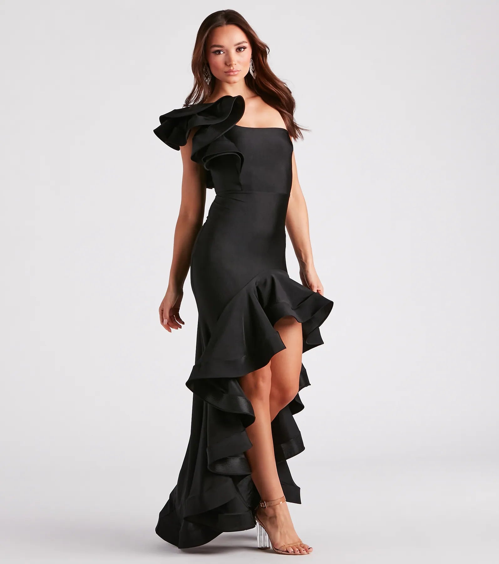 Audrey Formal Ruffled One Shoulder Dress - Image 3