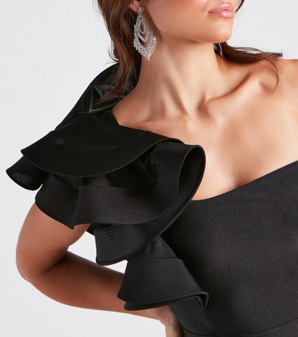 Audrey Formal Ruffled One Shoulder Dress - Image 4