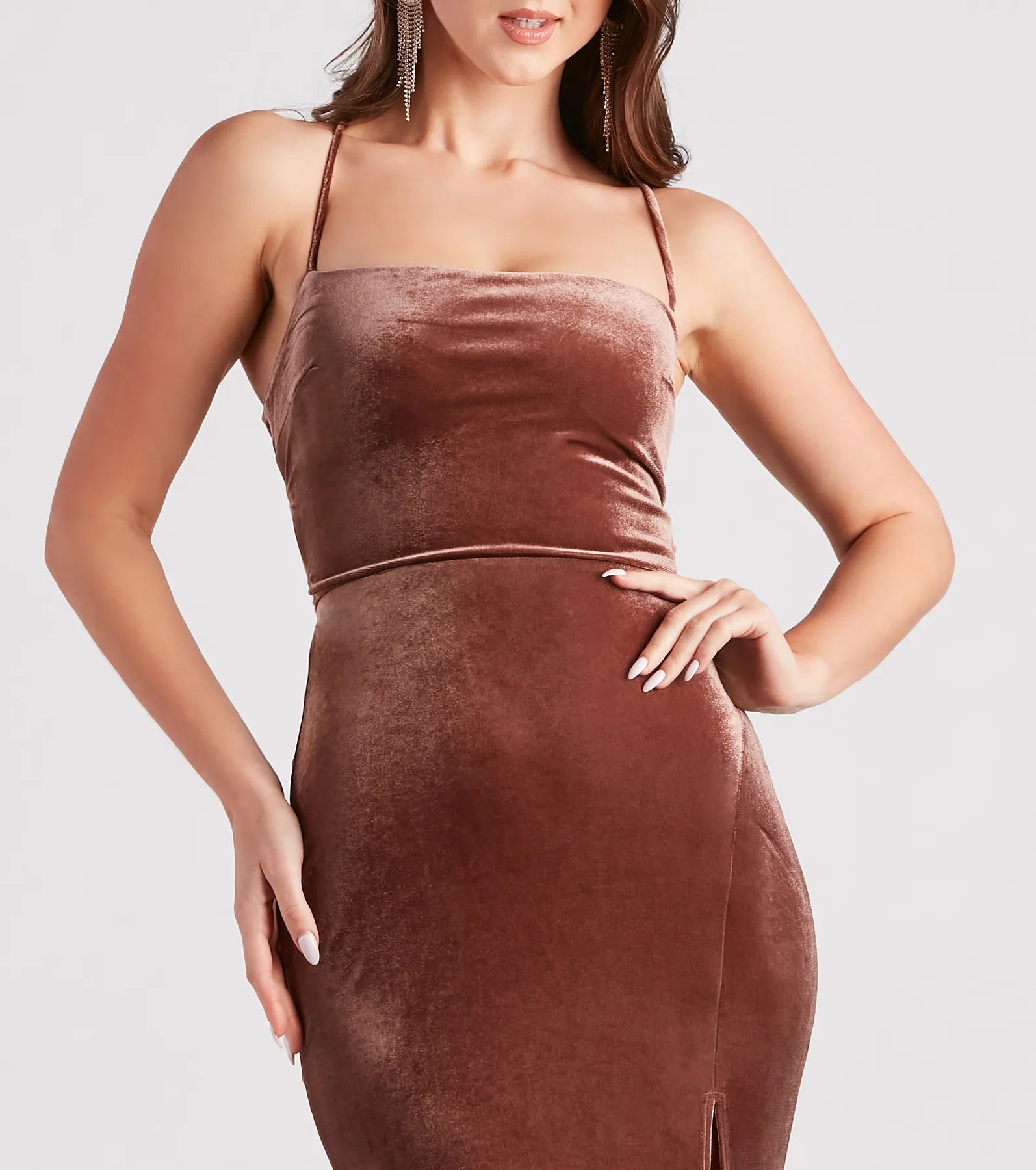 Donna Formal Velvet Long Mermaid Dress - Image 4