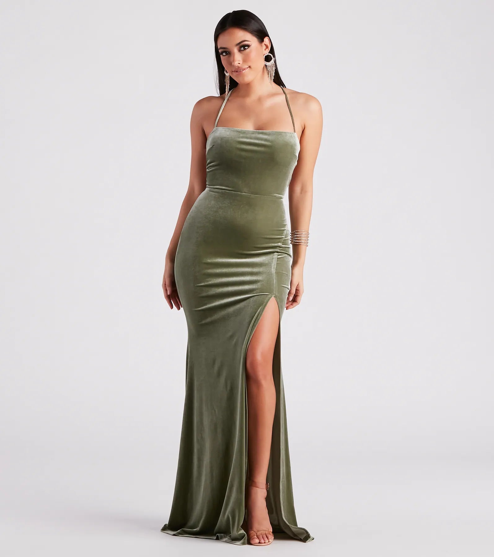 Donna Formal Velvet Long Mermaid Dress - Image 5