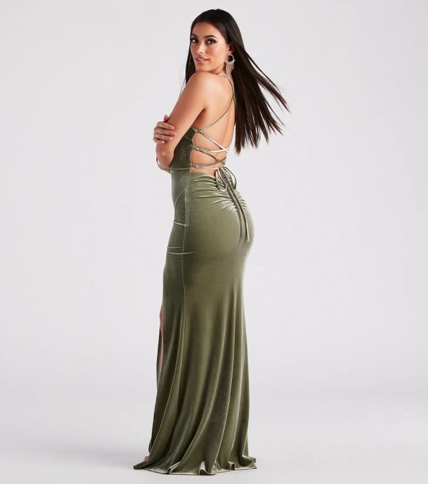 Donna Formal Velvet Long Mermaid Dress - Image 6