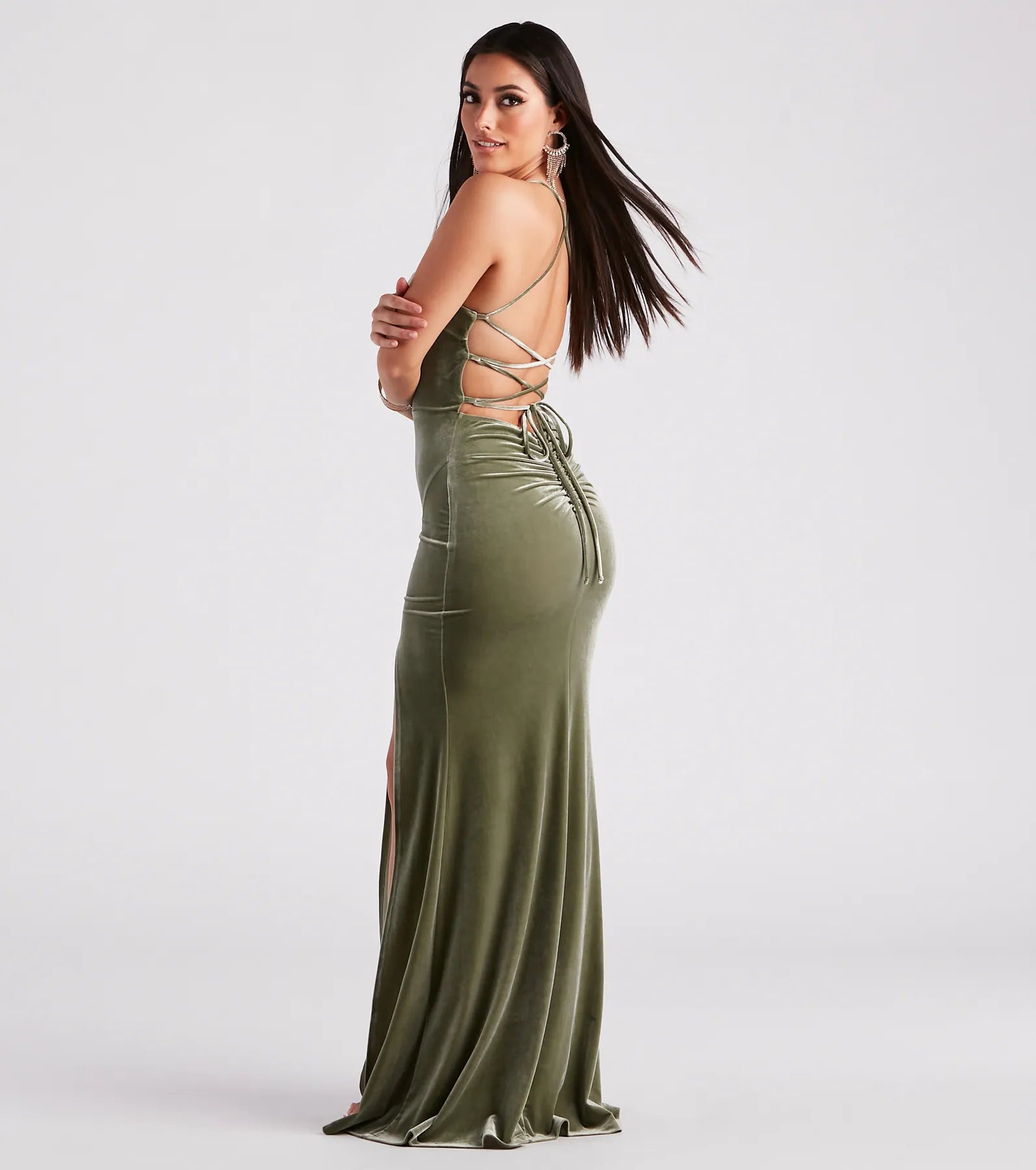 Donna Formal Velvet Long Mermaid Dress - Image 6