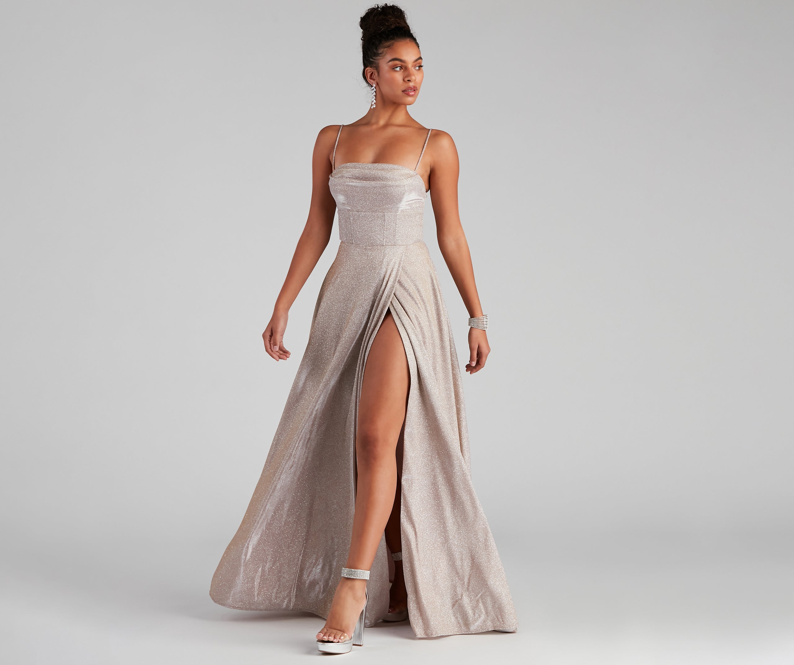 Denice Corset A-Line Wrap Formal Dress - Image 15