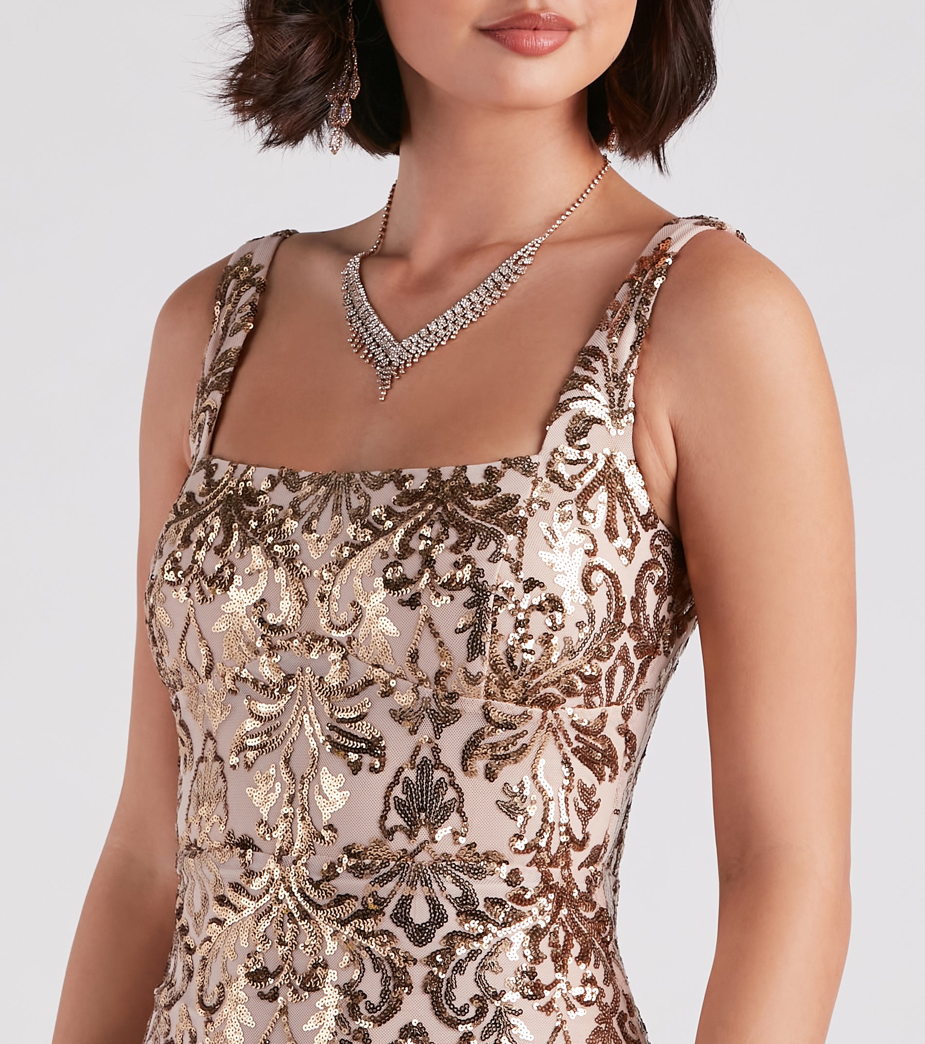 Jolena Formal Sequin Side Slit Dress - Image 4