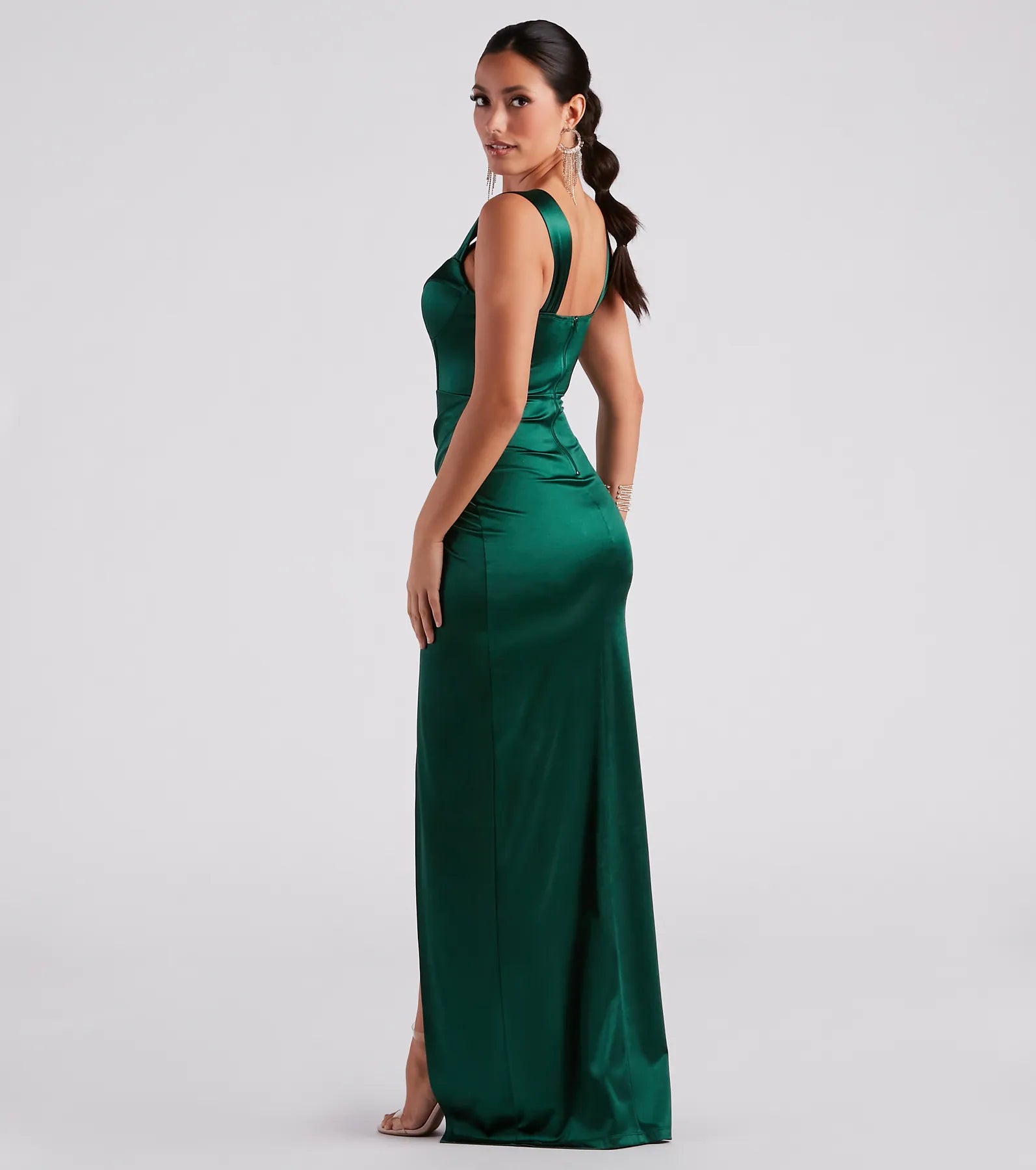 Lorelli Formal Satin Wrap Long Dress - Image 2