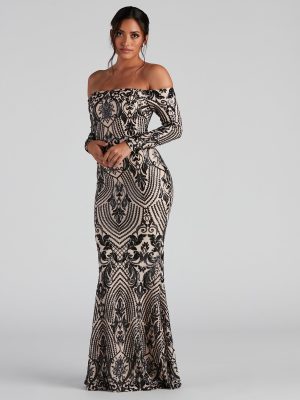 Paityn Formal Off-The-Shoulder Sequin Dress