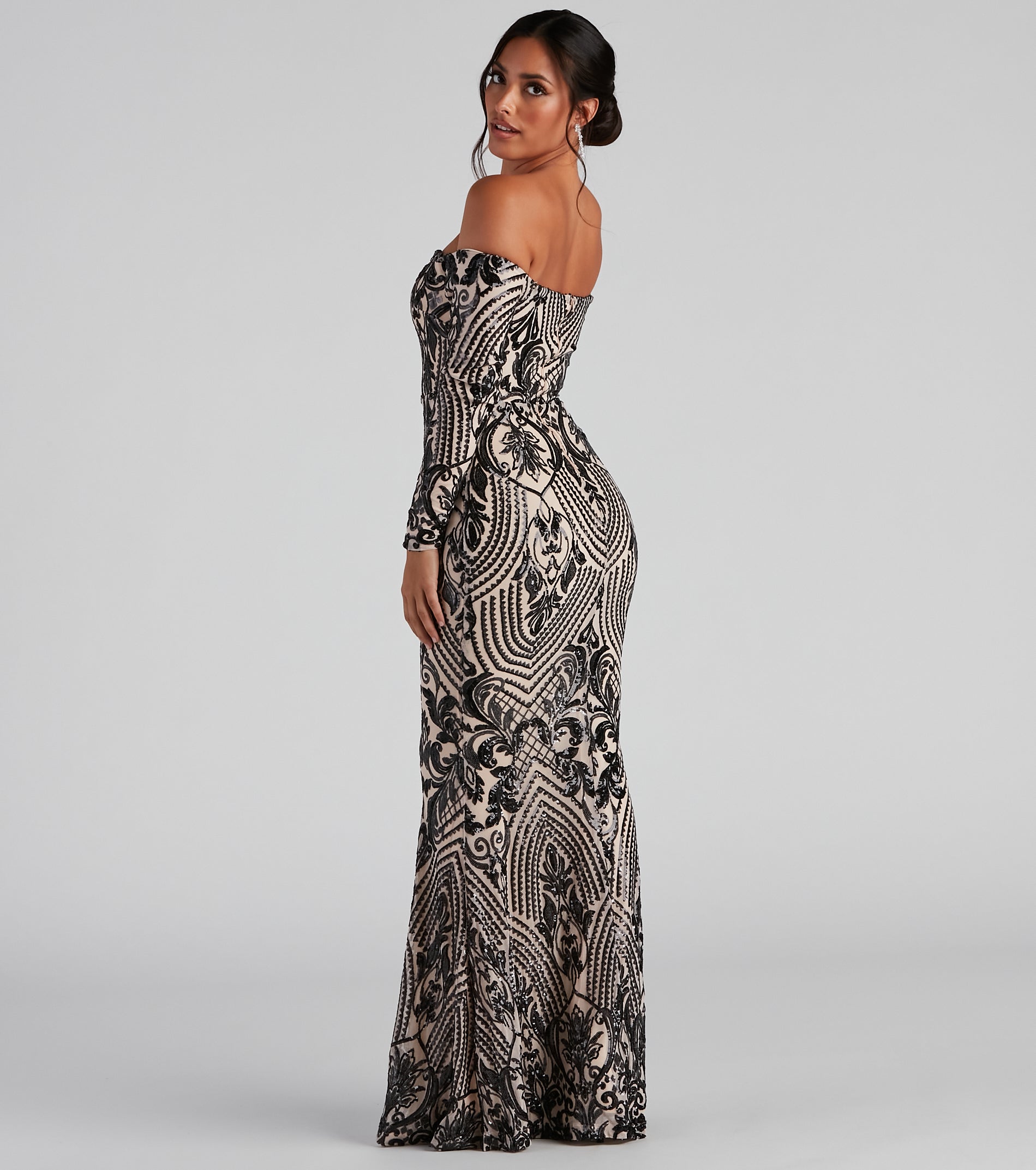 Paityn Formal Off-The-Shoulder Sequin Dress - Image 2