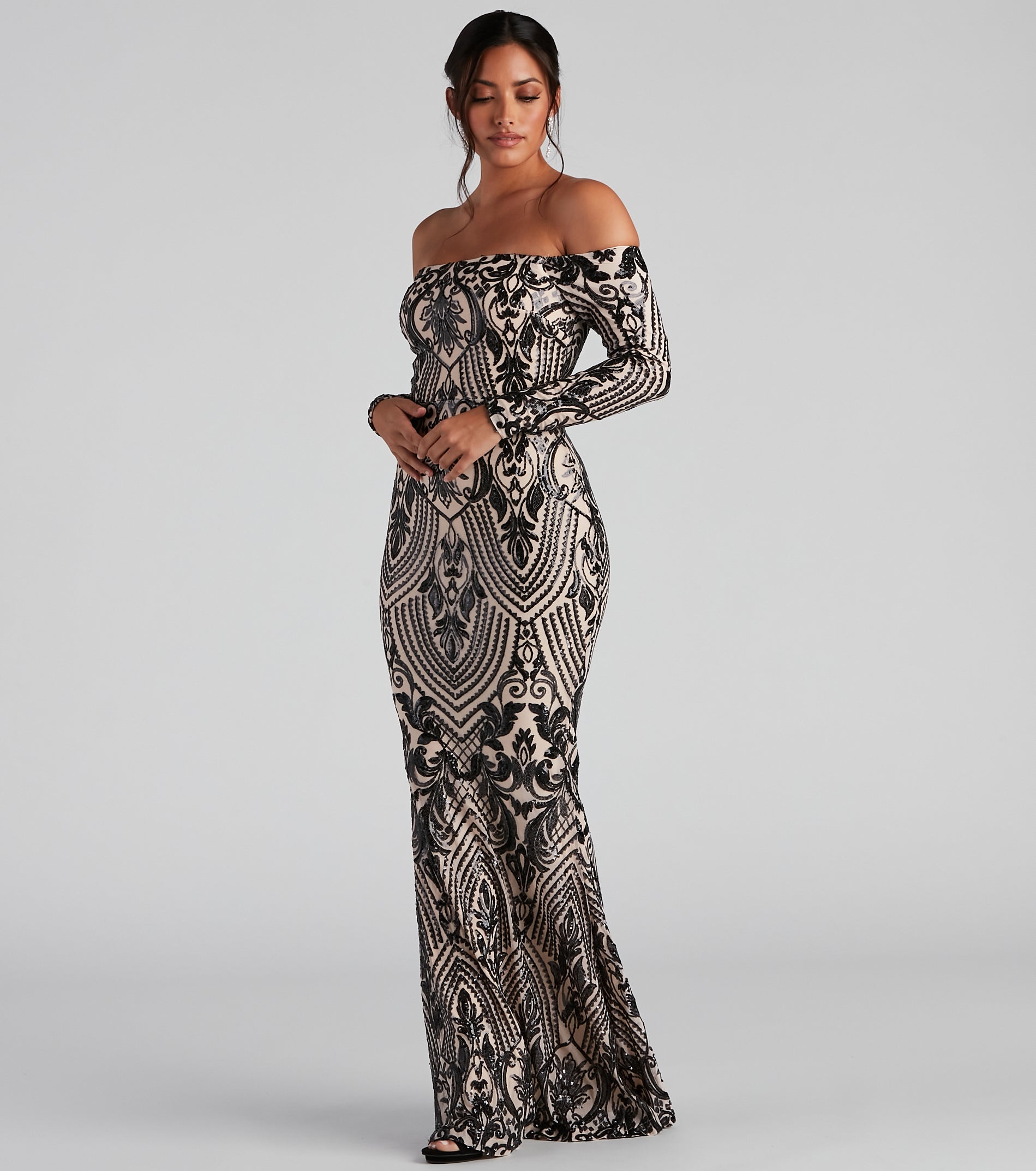 Paityn Formal Off-The-Shoulder Sequin Dress - Image 3