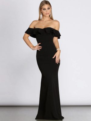 Lindsay Double Ruffle Formal Dress