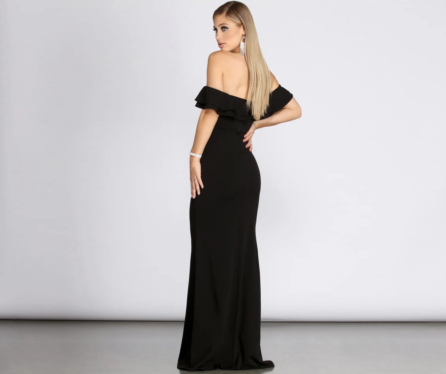 Lindsay Double Ruffle Formal Dress - Image 2