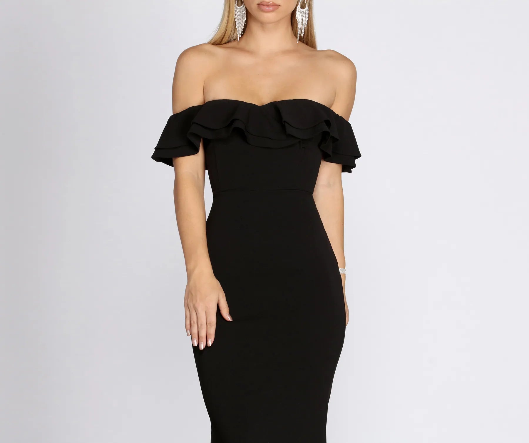 Lindsay Double Ruffle Formal Dress - Image 3