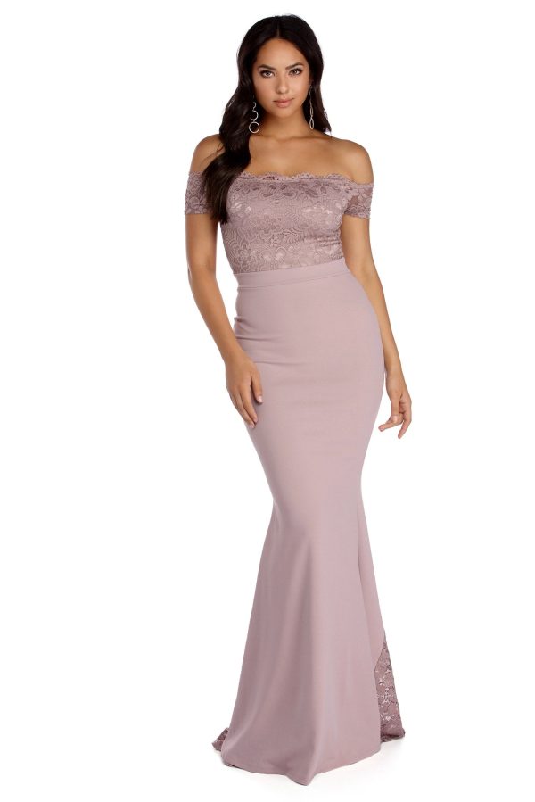 Lola Off The Shoulder Lace Dress - Image 5